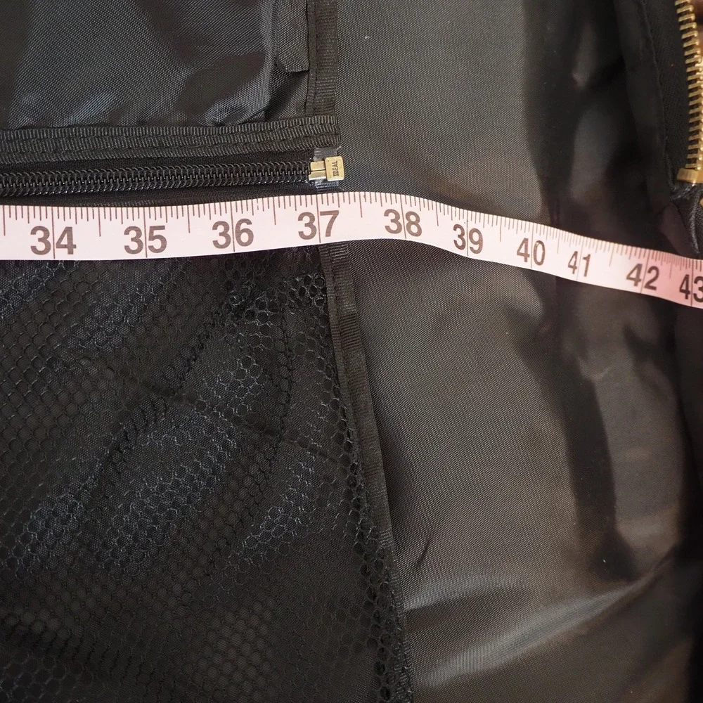 J.Crew Black Leather & Canvass Garment Bag Carry On Luggage Shoulder Strap